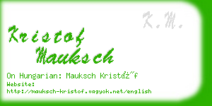 kristof mauksch business card